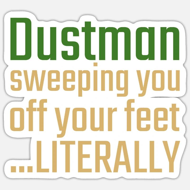 Dustman La Saint-Valentin vous balaie - Sticker taille S (10 x 10 cm) - blanc mat