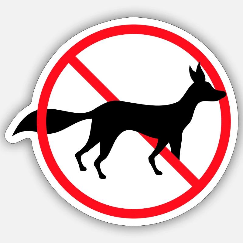 Panneau d’interdiction de renard, pas d’avis de zone Sticker taille S (10 x 10 cm)
