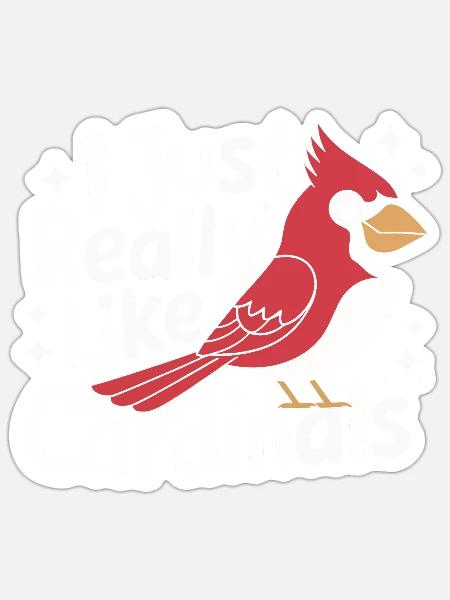 Kardinal Rotkardinal Vogel Roter Kardinal - Sticker Größe S (10 x 10 cm) - Mattweiß
