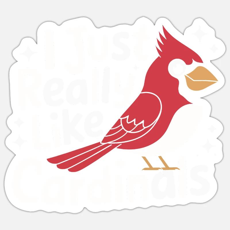Kardinal Rotkardinal Vogel Roter Kardinal Sticker Größe S (10 x 10 cm)