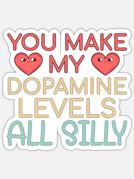 Apotheke Valentinstag Dopamine Levels - Sticker Größe S (10 x 10 cm) - Mattweiß