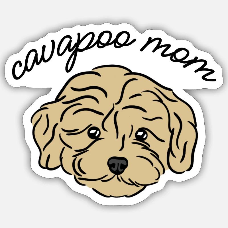 cavapoo mom - Sticker Größe S (10 x 10 cm) - Mattweiß