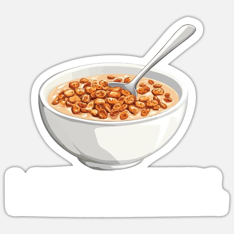 I Love Cereal 16 - Sticker Größe S (10 x 10 cm) - Mattweiß