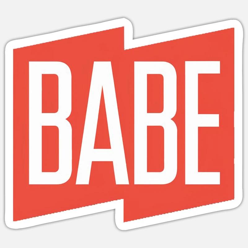 BABE - Sticker taille S (10 x 10 cm) - blanc mat