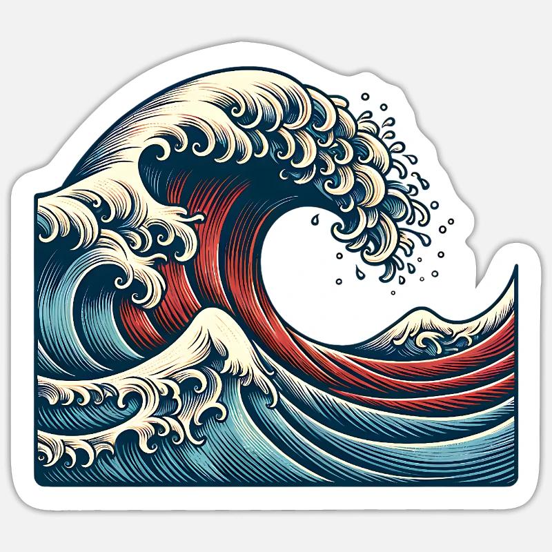 Wave - Sticker size S (10 x 10 cm) - white matte