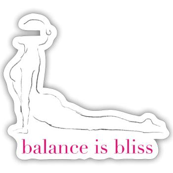 Balance is bliss - Sticker size S (10 x 10 cm) - white matte - Front