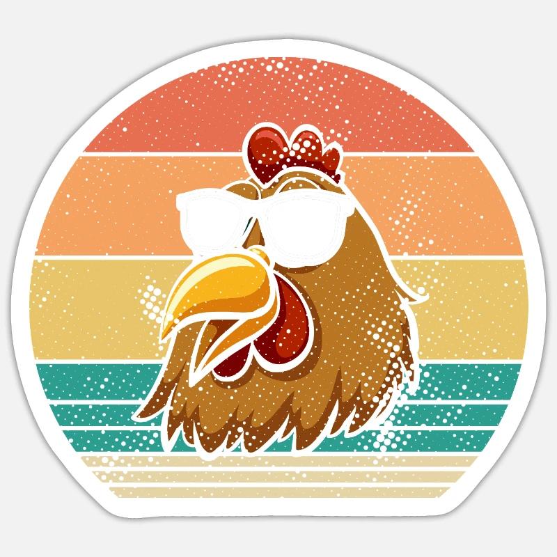 Poules Poule - Sticker taille S (10 x 10 cm) - blanc mat