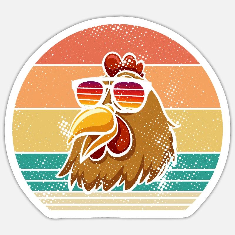 Hühner Henne - Sticker Größe S (10 x 10 cm) - Mattweiß
