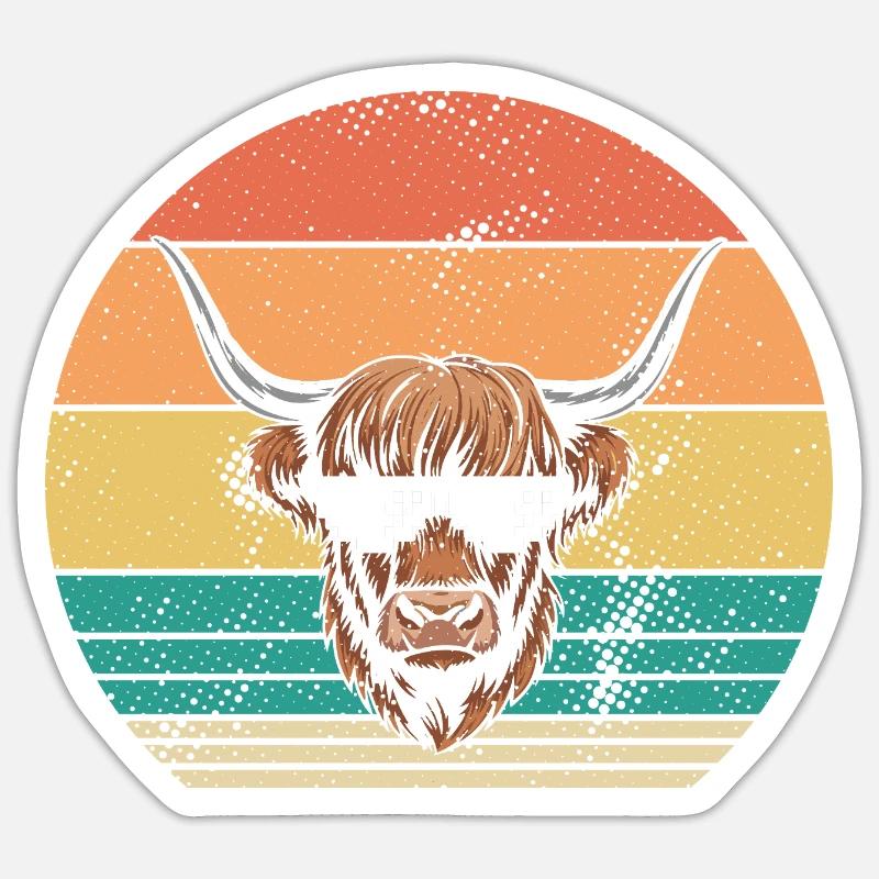 Cow Cattle Highland Cattle - Sticker size S (10 x 10 cm) - white matte