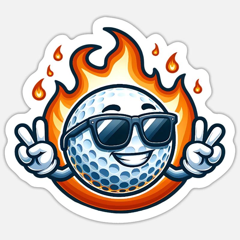 Golf - Sticker Größe S (10 x 10 cm) - Mattweiß