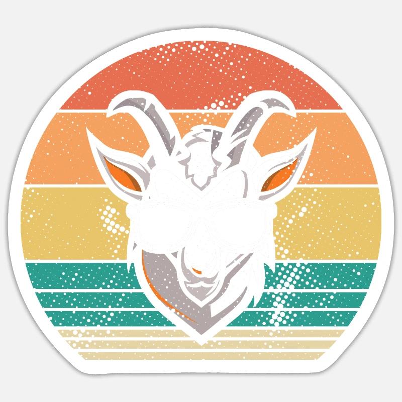 Chèvres - Sticker taille S (10 x 10 cm) - blanc mat