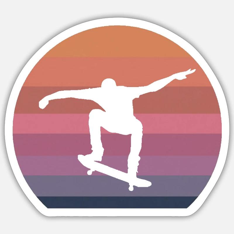 Skate - Sticker Größe S (10 x 10 cm) - Mattweiß