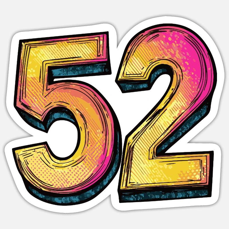 52 Symbole numérique Sticker taille S (10 x 10 cm)