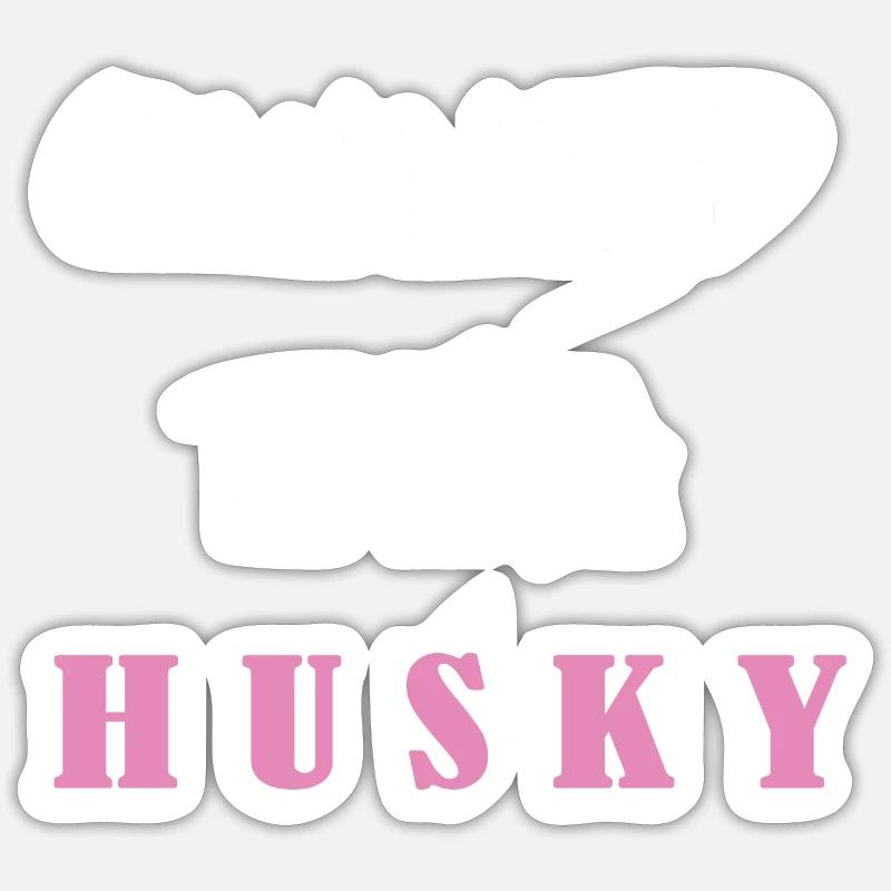 Sibirischer Husky - Sticker Größe S (10 x 10 cm) - Mattweiß