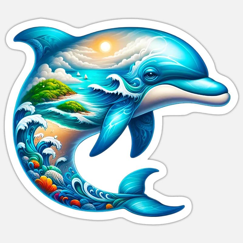 Delfin Sticker Größe S (10 x 10 cm)