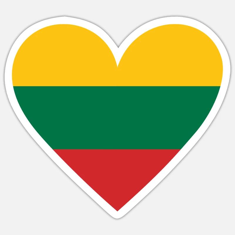 Lithuania Heart - Sticker size S (10 x 10 cm) - white matte