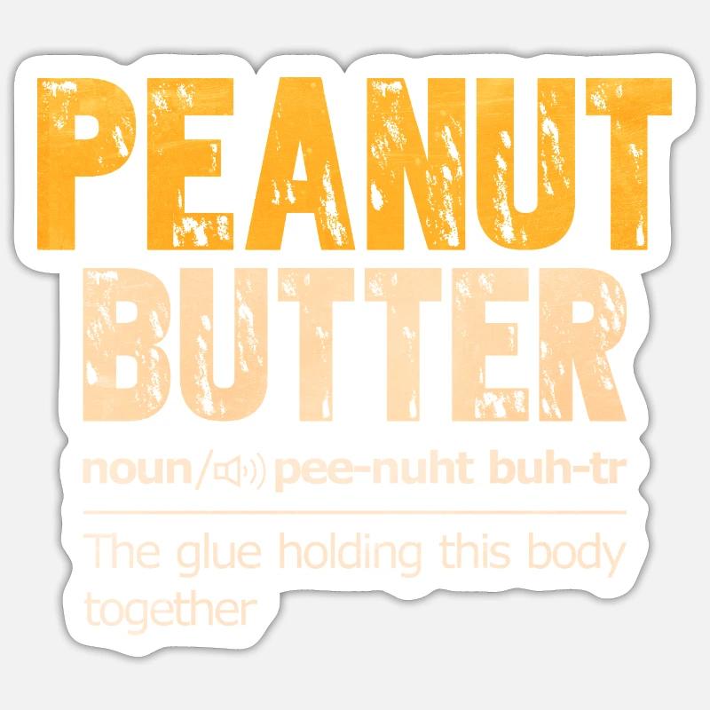Erdnussbutter - Sticker Größe S (10 x 10 cm) - Mattweiß