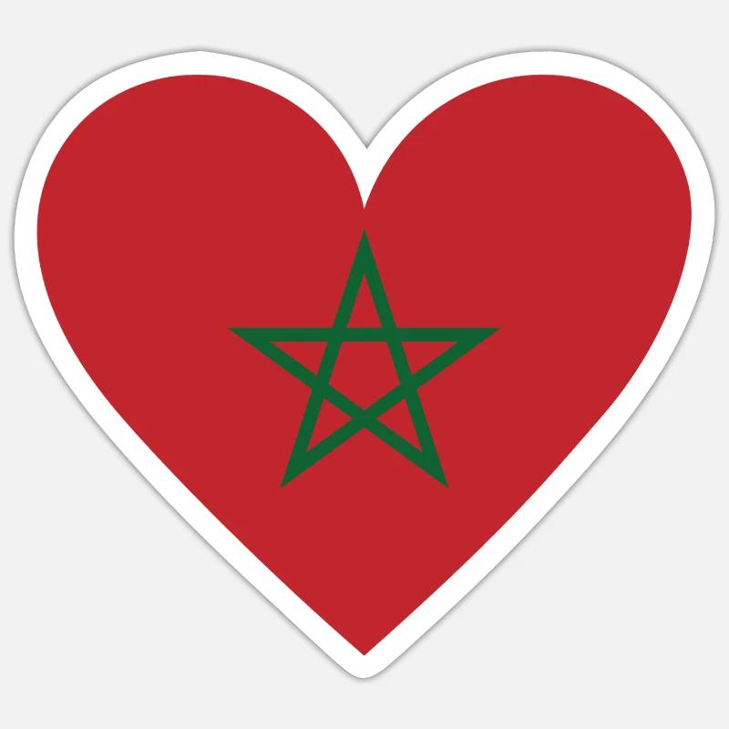 Morocco Heart - Sticker size S (10 x 10 cm) - white matte