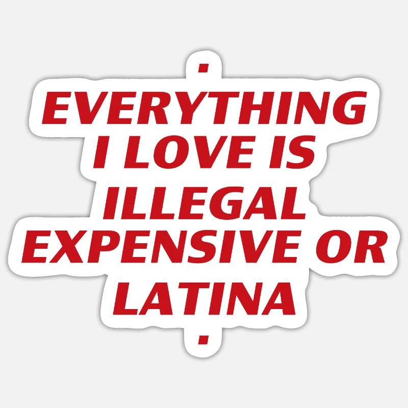 Alles, was ich mag, ist illegal Cher oder Latina Sticker Größe S (10 x 10 cm)