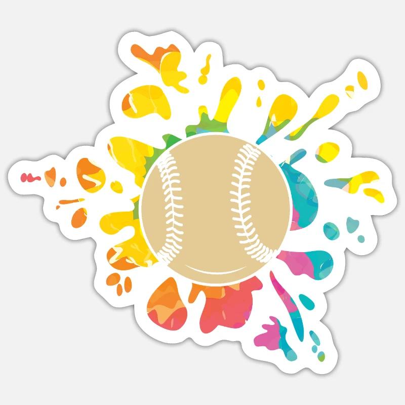Joueur de baseball Baseball - Sticker taille S (10 x 10 cm) - blanc mat