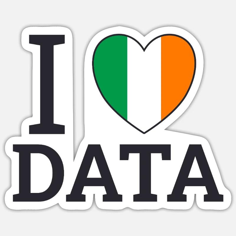 Love Data Saint-Patrick Data Science des données Sticker taille S (10 x 10 cm)