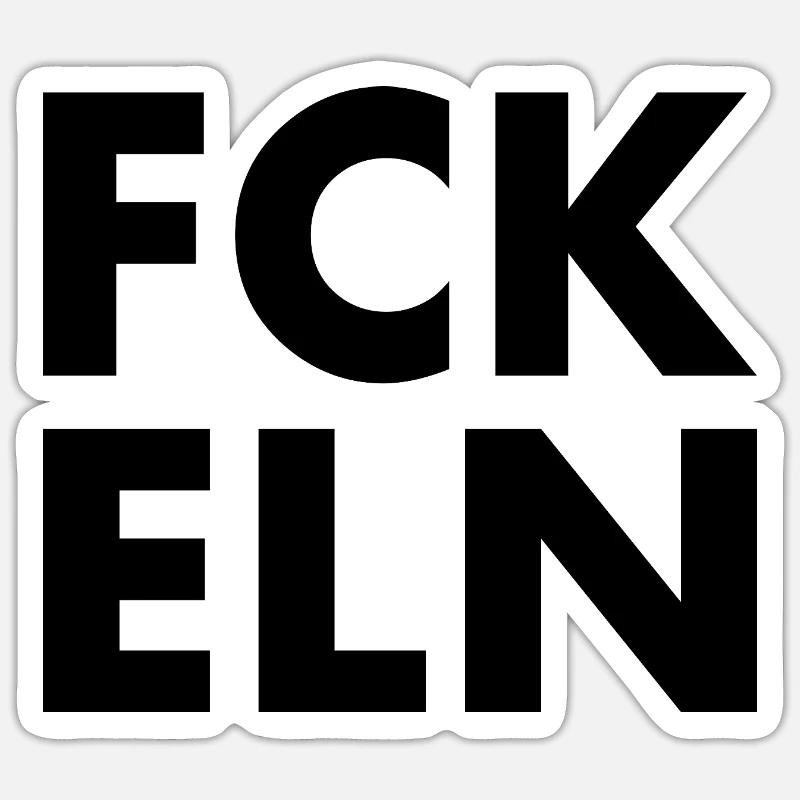 Fck eln - Sticker size S (10 x 10 cm) - white matte
