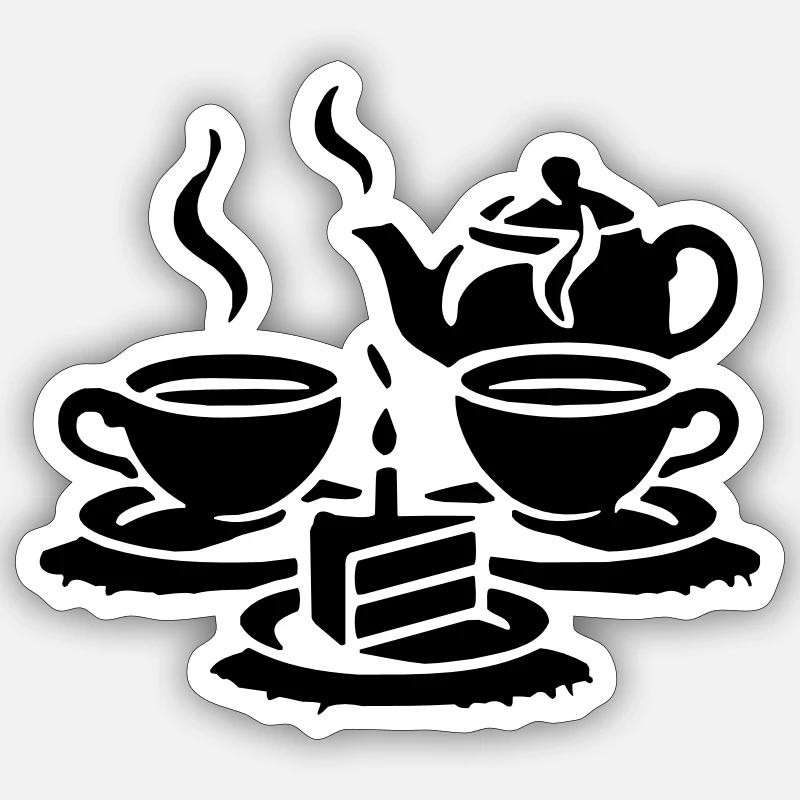 Coffee Cake - Sticker size S (10 x 10 cm) - white matte
