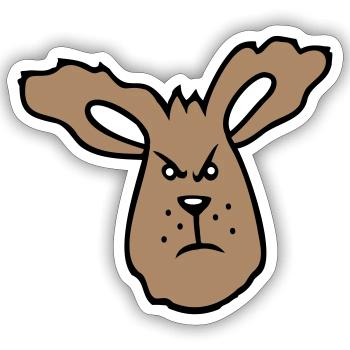 Hase wütend Böse Frech aggressiv hassen Frust Wut - Sticker Größe S (10 x 10 cm) - Mattweiß - Vorne