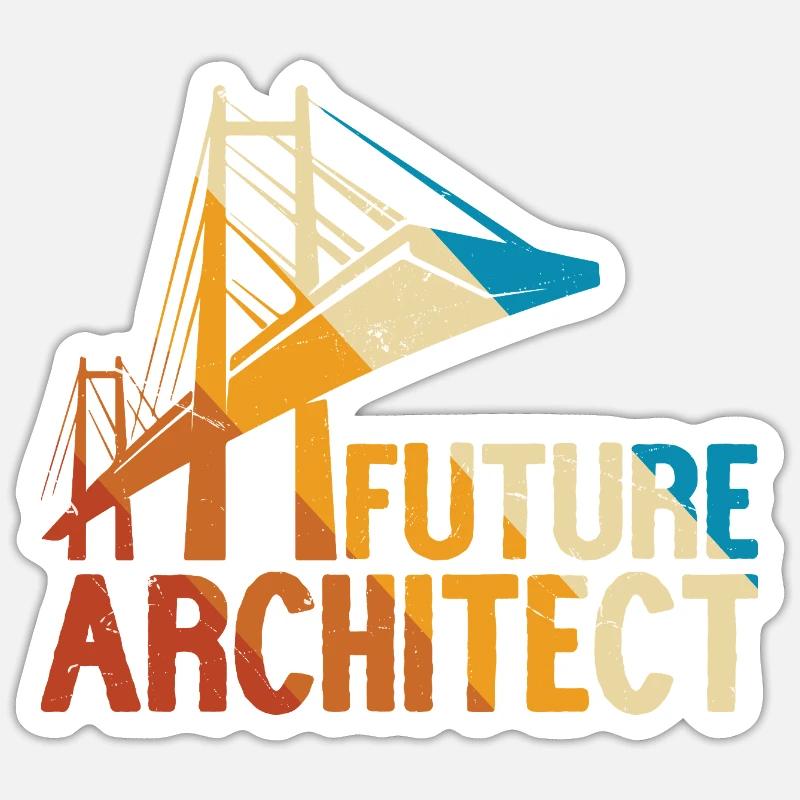 Architecte - Sticker taille S (10 x 10 cm) - blanc mat