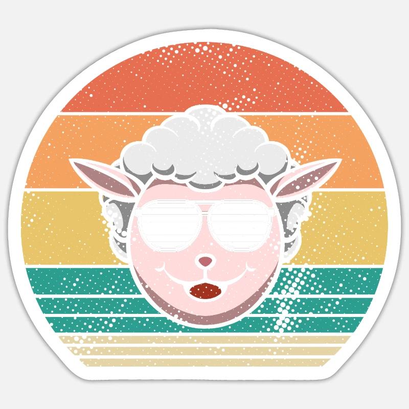 Schäfer Schaf - Sticker Größe S (10 x 10 cm) - Mattweiß