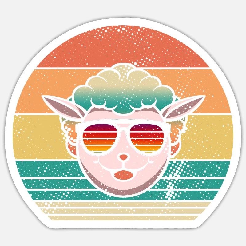 Schäfer Schaf - Sticker Größe S (10 x 10 cm) - Mattweiß