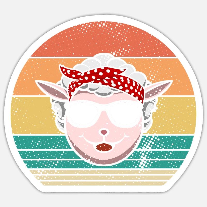Schäfer Schaf - Sticker Größe S (10 x 10 cm) - Mattweiß
