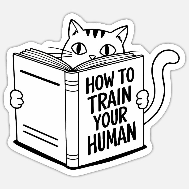 Drôle de chat - Sticker taille S (10 x 10 cm) - blanc mat