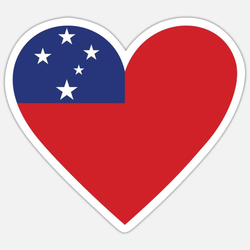 Samoa Heart - Sticker size S (10 x 10 cm) - white matte