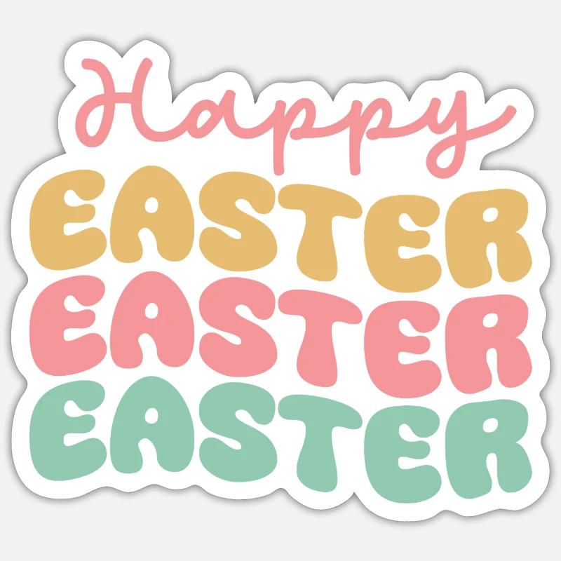 Joyeuses Pâques - Sticker taille S (10 x 10 cm) - blanc mat