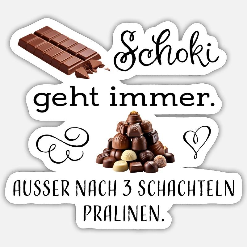 Schoki Pralinen sw - Sticker Größe S (10 x 10 cm) - Mattweiß