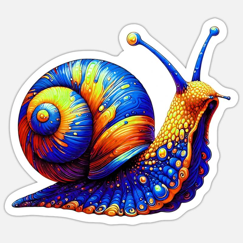 Escargot - Sticker taille S (10 x 10 cm) - blanc mat