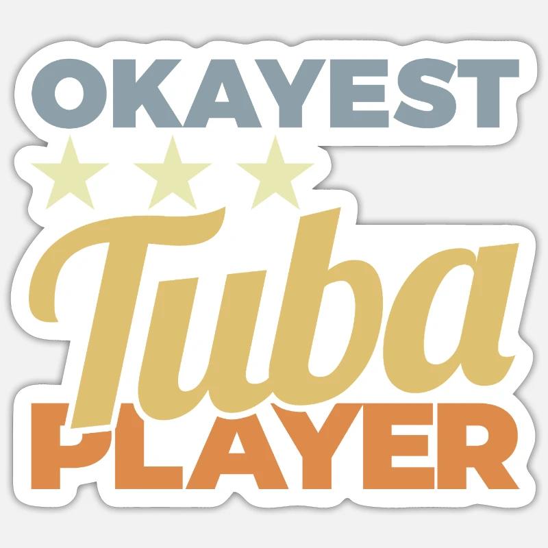 Average tuba player Sticker size S (10 x 10 cm)