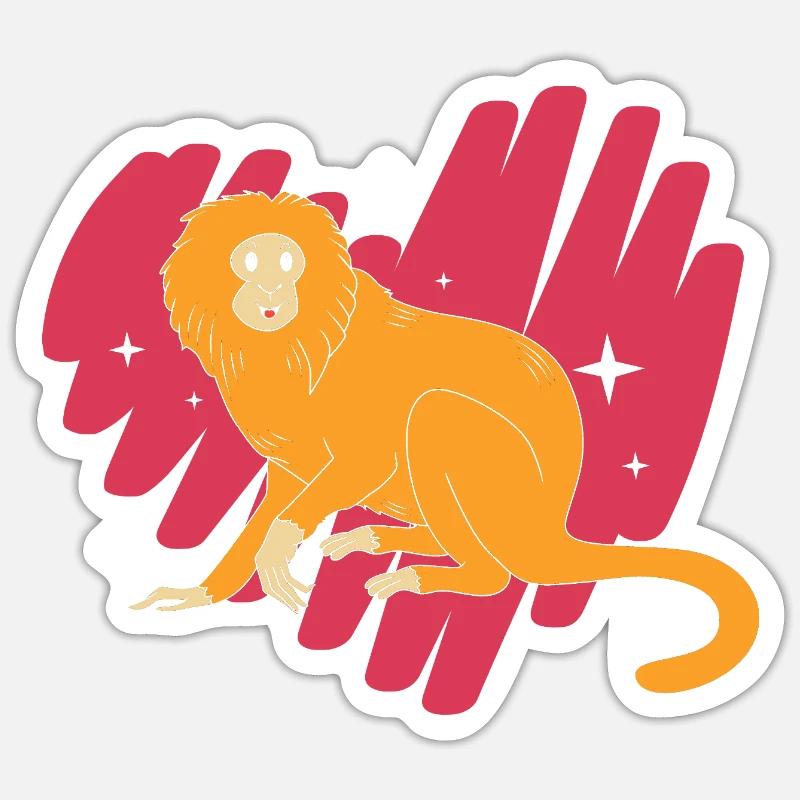 Tamarin Affe Sticker Größe S (10 x 10 cm)
