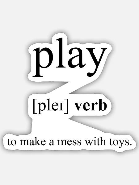 Play | spielen Definition Dictionary - Sticker Größe S (10 x 10 cm) - Mattweiß