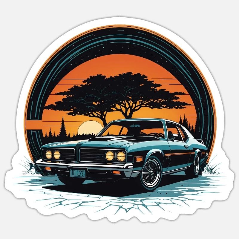 car_01 - Sticker taille S (10 x 10 cm) - blanc mat