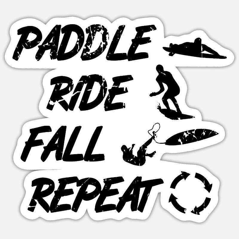Dicton d’un entraîneur de surf - Sticker taille S (10 x 10 cm) - blanc mat