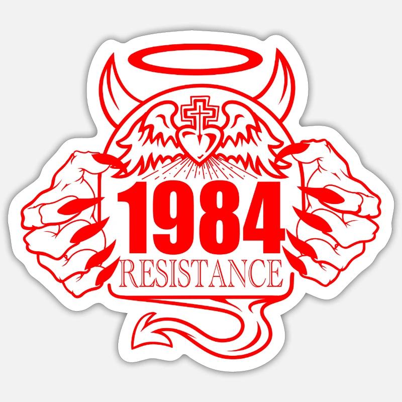 1984 - Sticker size S (10 x 10 cm) - white matte