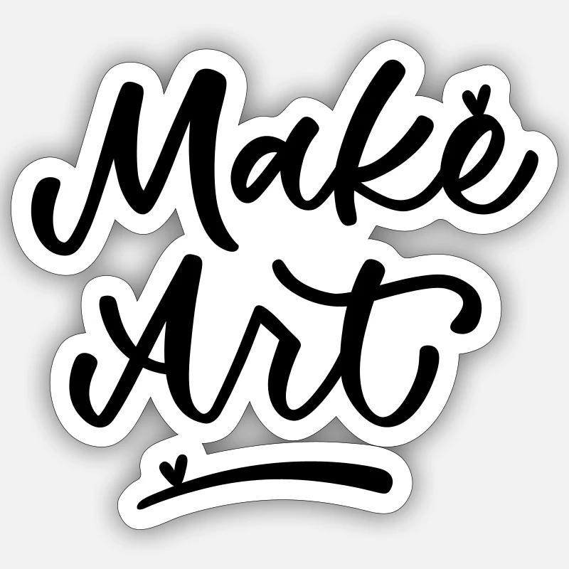 Make Art - Sticker Größe S (10 x 10 cm) - Mattweiß