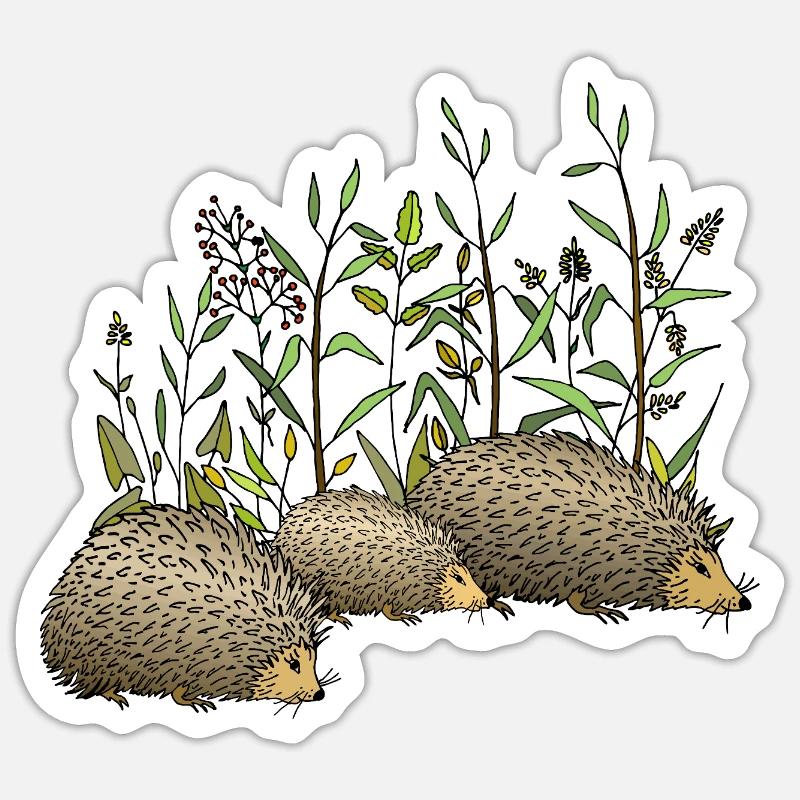 Hedgehogs - Sticker size S (10 x 10 cm) - white matte