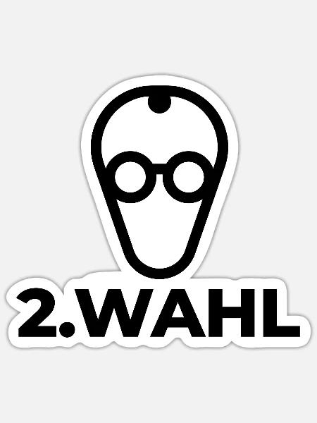 Merz - 2. Wahl Kanzler - nein zu Merz - Sticker Größe S (10 x 10 cm) - Mattweiß