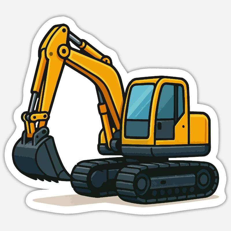 bagger comic - Sticker Größe S (10 x 10 cm) - Mattweiß