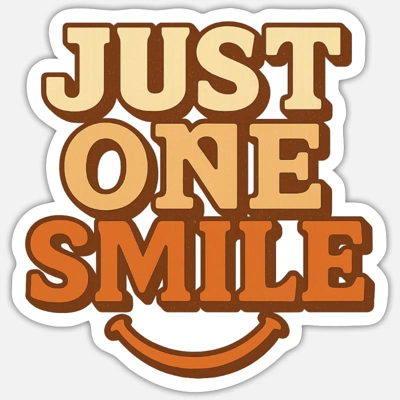 ''JUST ONE SMILE'' - Sticker taille S (10 x 10 cm) - blanc mat
