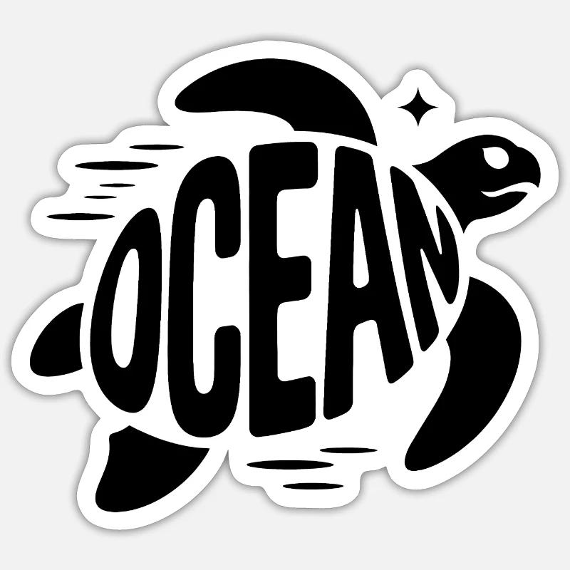Ocean - Cool Turtle Ocean Logo Sticker taille S (10 x 10 cm)