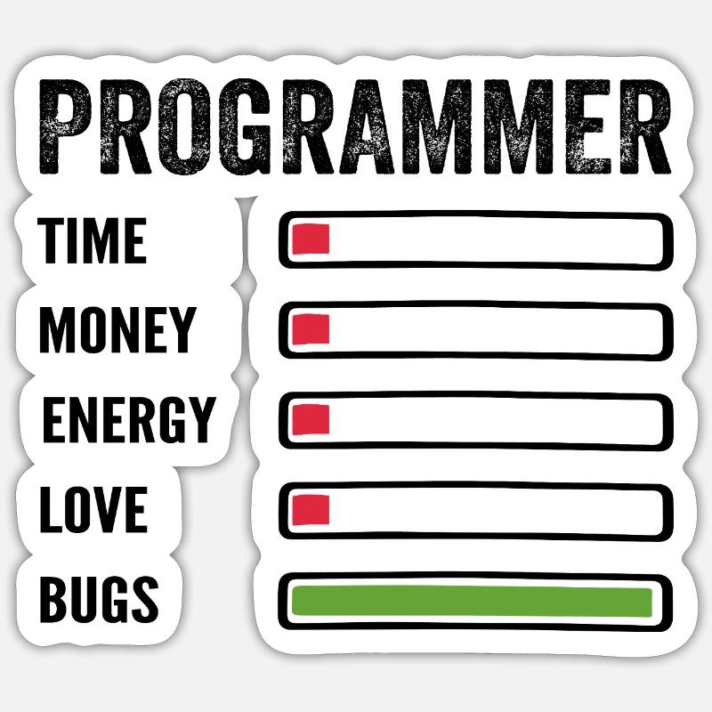 développeur humour programmeur codeur code - Sticker taille S (10 x 10 cm) - blanc mat